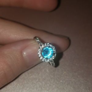 Blue topaz silver ring